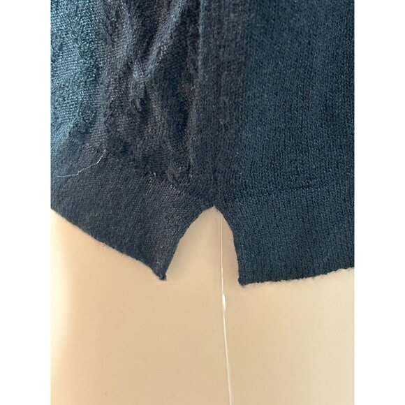 Pronto Uomo Men’s Vtg Black Sweater M Italy Collared 2- Button Geometric Solid - Picture 12 of 14